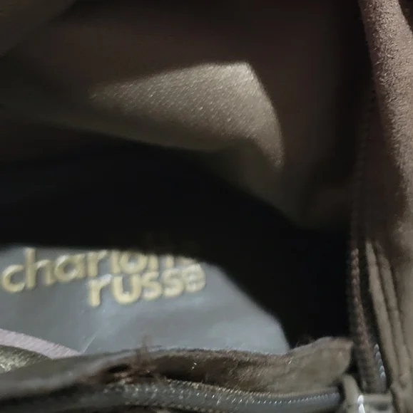 Charlotte Russe Brown Faux Suede Thigh High Heeled Boots Size 8 - Picture 9 of 9